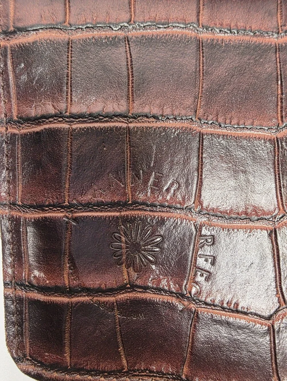Planner Perfect Leather Traveler’s Notebook Cover Deep Brown Croc Embossed
